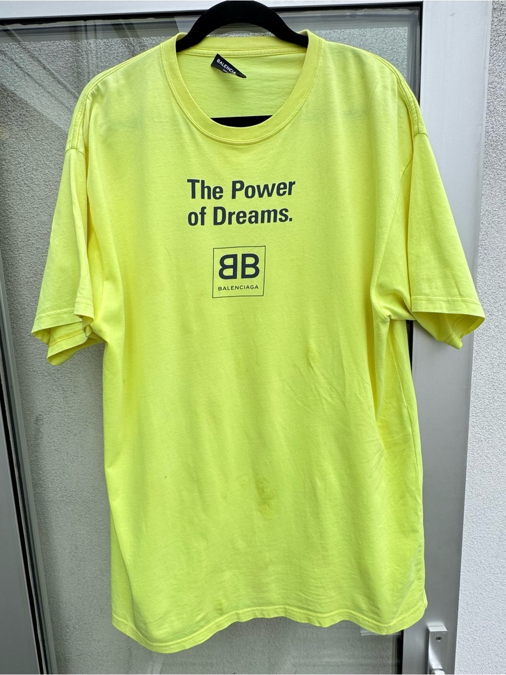 Balenciaga Neon Yellow 'The Power of Dreams' Graphic Tee